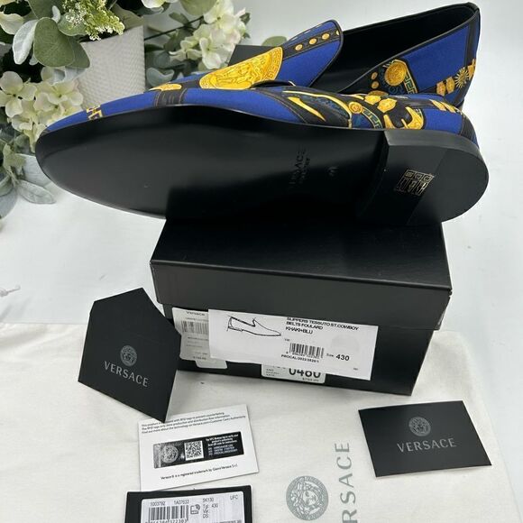 Men’s Versace medusa head silk slippers, size 43 made in Italy - Picture 9 of 10